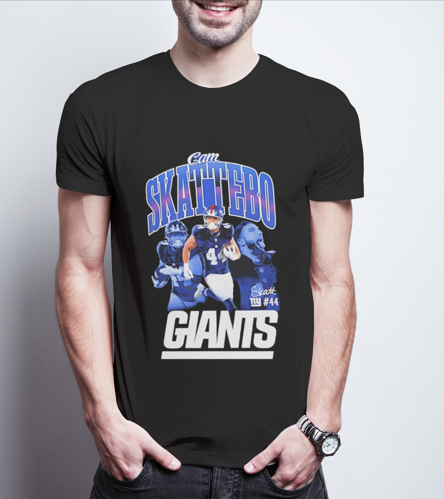 Cam Skattebo Giants #44 Triple Pic T-Shirt