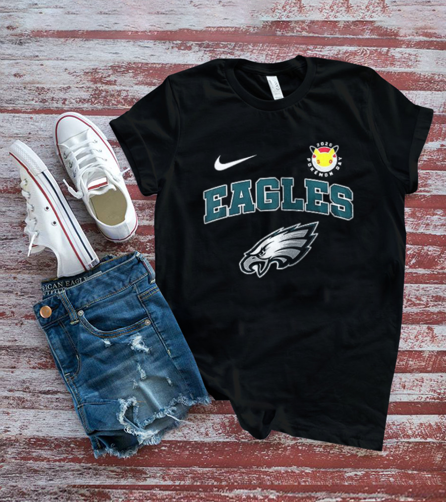 Nike Philadelphia Eagles Pikachu 30th Anniversary T-Shirt
