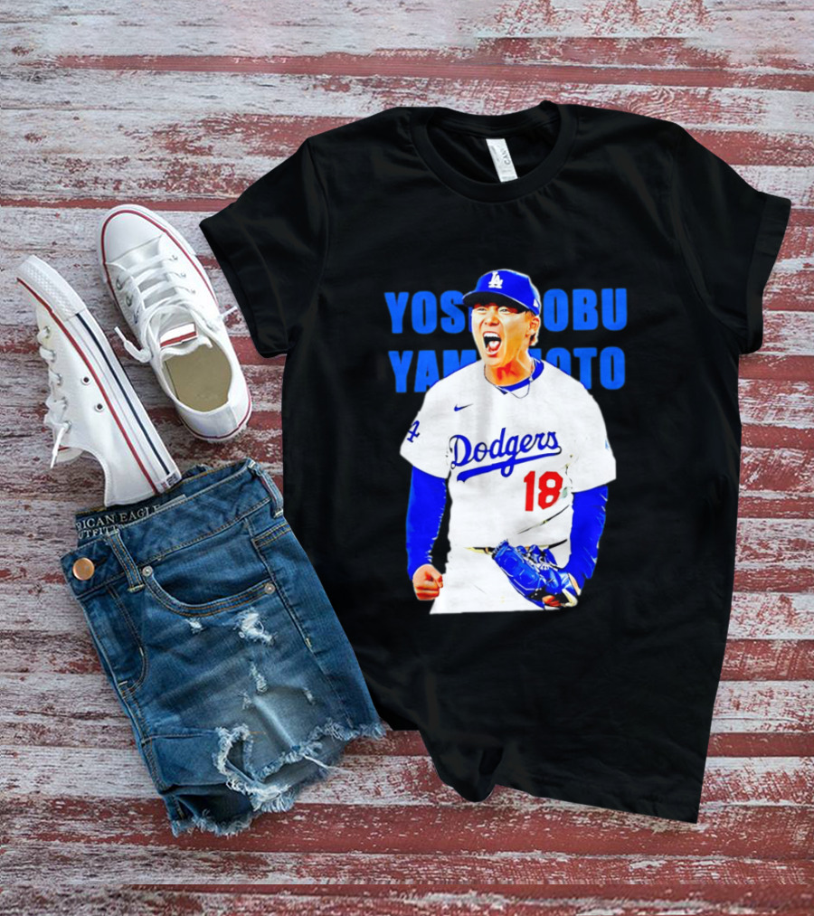 Yoshinobu Yamamoto Los Angeles Dodgers 18 Scream T-Shirt