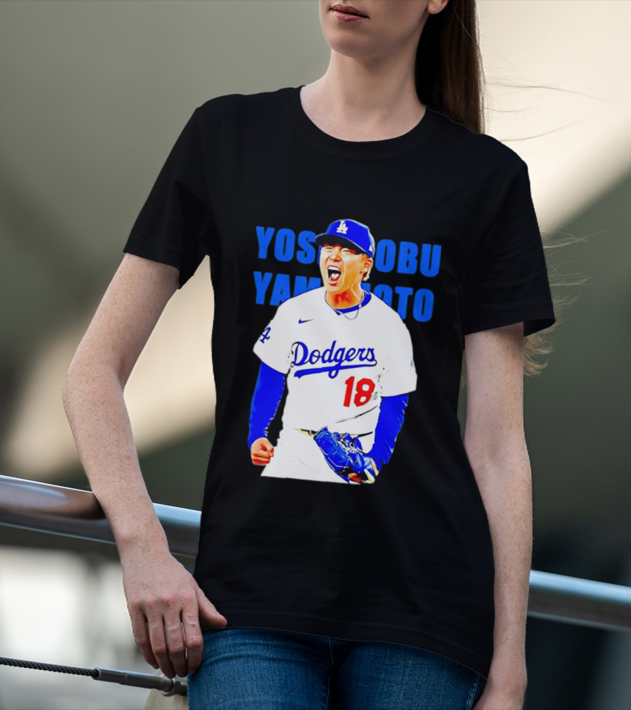 Yoshinobu Yamamoto Los Angeles Dodgers 18 Scream T-Shirt