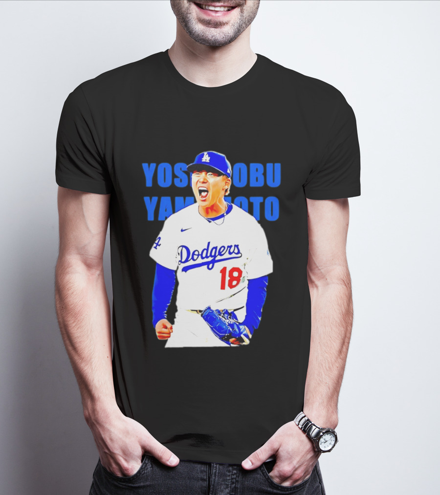 Yoshinobu Yamamoto Los Angeles Dodgers 18 Scream T-Shirt