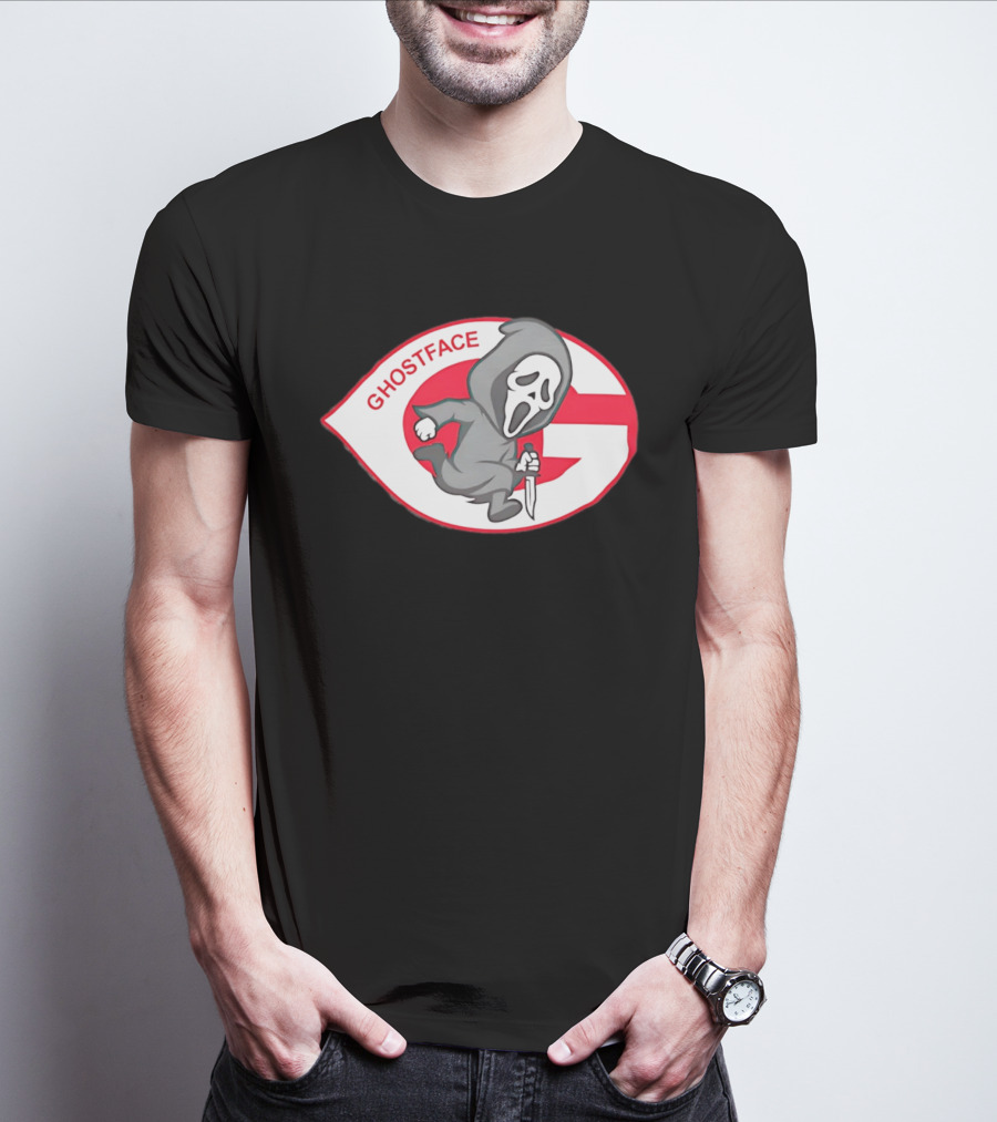 Cincinnati Reds Runnin' Ghostface Running Man T-Shirt