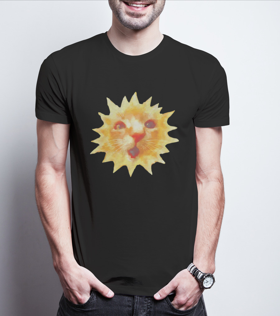 Cat Face Sun Meme Funny Internet Trend T-Shirt