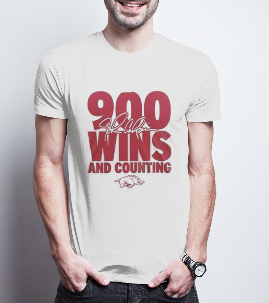 Arkansas Razorbacks Basketball 900 Wins And Counting Coach John Calipari 2026 T-Shirt