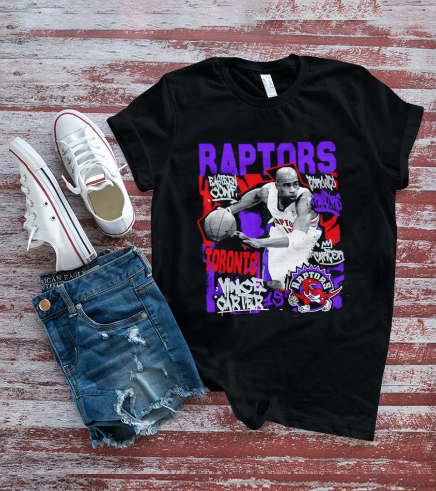 Toronto Raptors Vince Carter Chalked Up Player 15 Paint T-Shirt