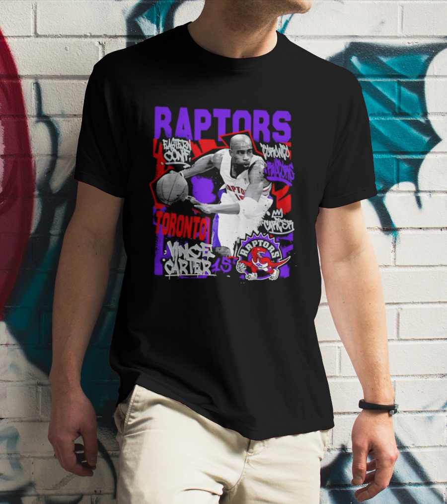 Toronto Raptors Vince Carter Chalked Up Player 15 Paint T-Shirt