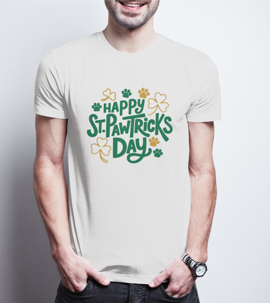 Happy St Pawtrick's Day Shamrock Dog Celebration T-Shirt