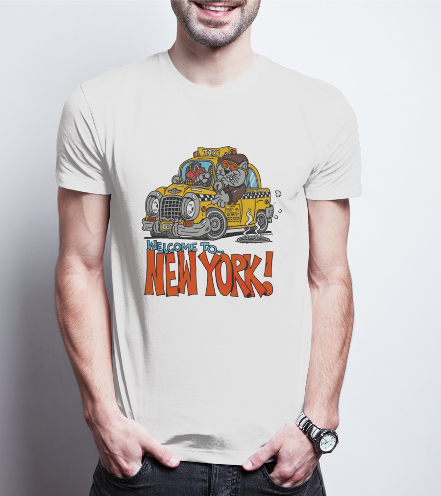 Welcome To New York Taxi Cat Adventure 1937 T-Shirt