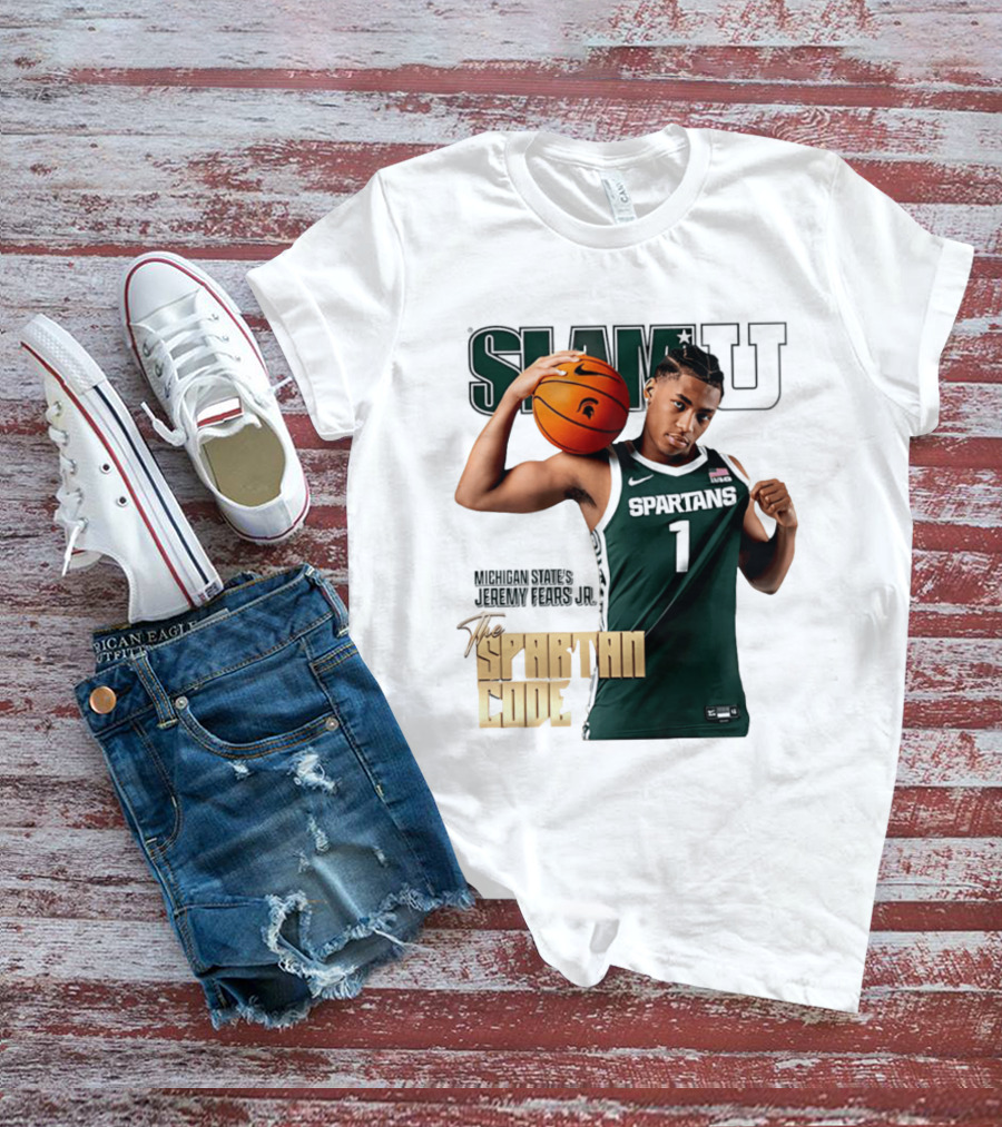 SlamU Jeremy Fears Jr Spartans The Spartan Code Michigan State T-Shirt