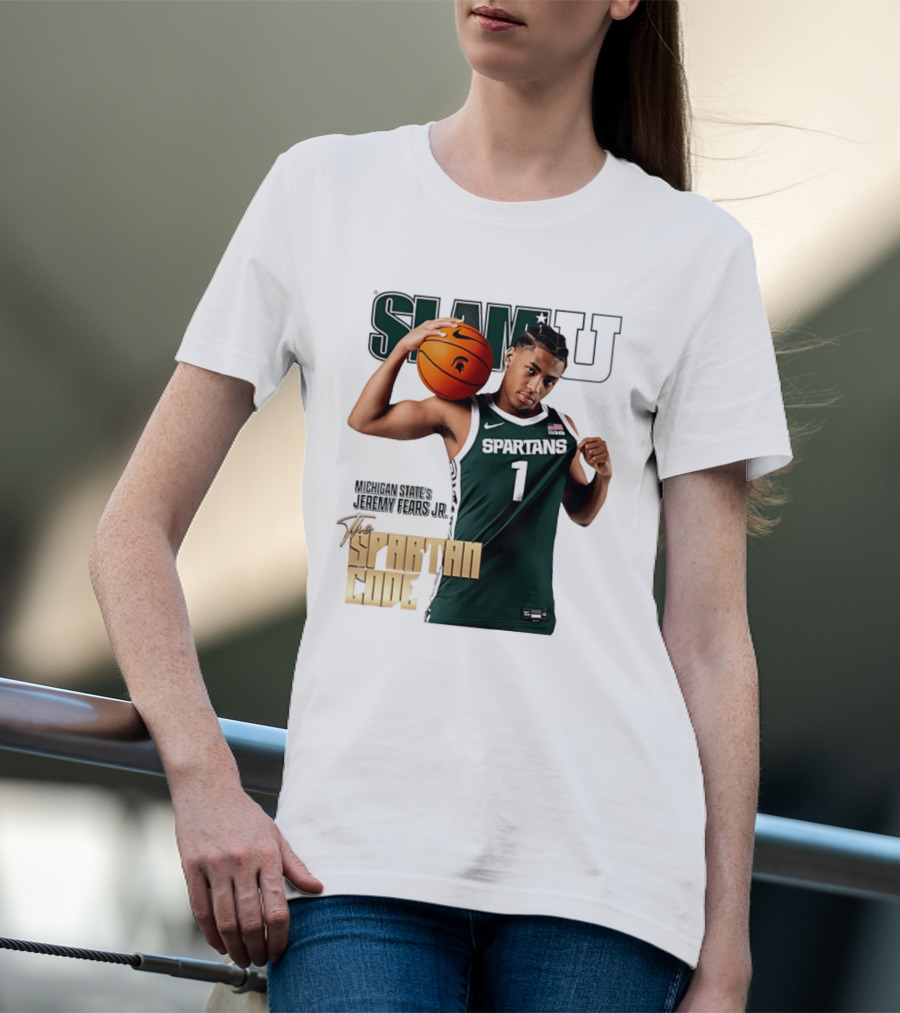 SlamU Jeremy Fears Jr Spartans The Spartan Code Michigan State T-Shirt
