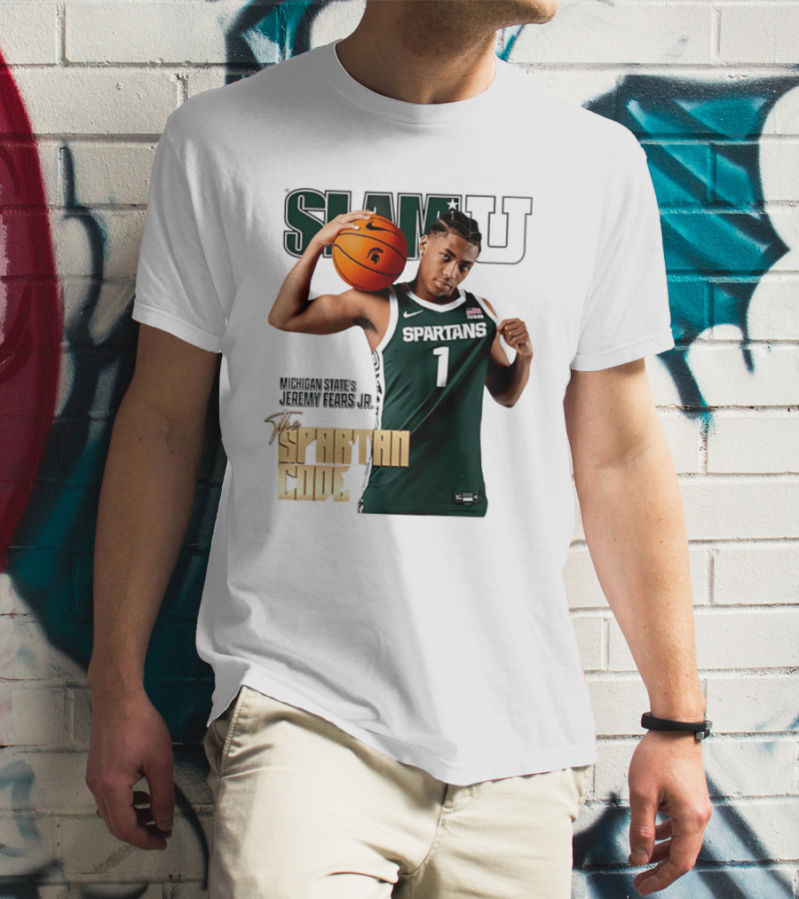 SlamU Jeremy Fears Jr Spartans The Spartan Code Michigan State T-Shirt