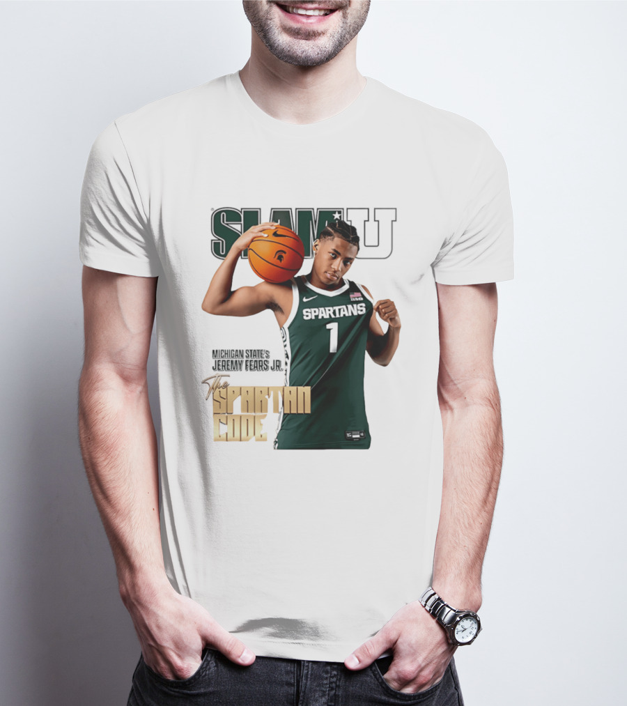 SlamU Jeremy Fears Jr Spartans The Spartan Code Michigan State T-Shirt