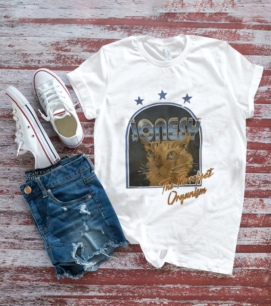 Jonesy The Purrfect Organism Cat Face Three Stars T-Shirt