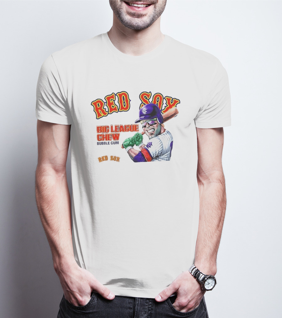 Red Sox Big League Chew Bubble Gum Baseball Batter T-Shirt