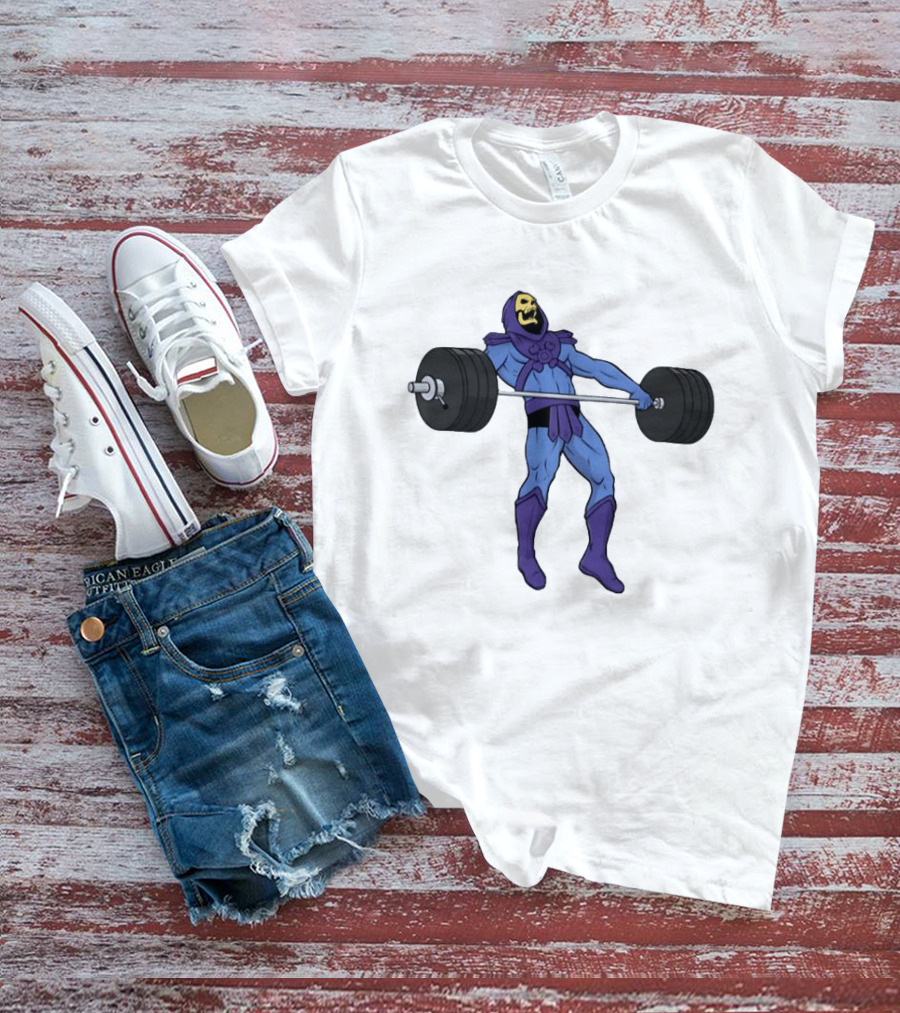 Skeletor Weightlifting Masters Of The Universe Cartoon Strength Snatch T-Shirt