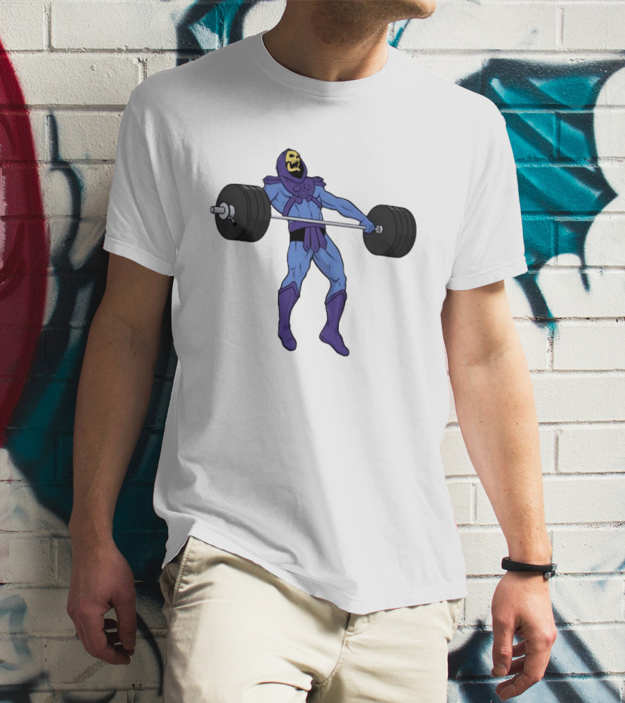 Skeletor Weightlifting Masters Of The Universe Cartoon Strength Snatch T-Shirt