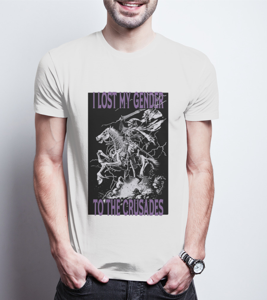 I Lost My Gender To The Crusades Skeleton Riding Horse Skeleton T-Shirt