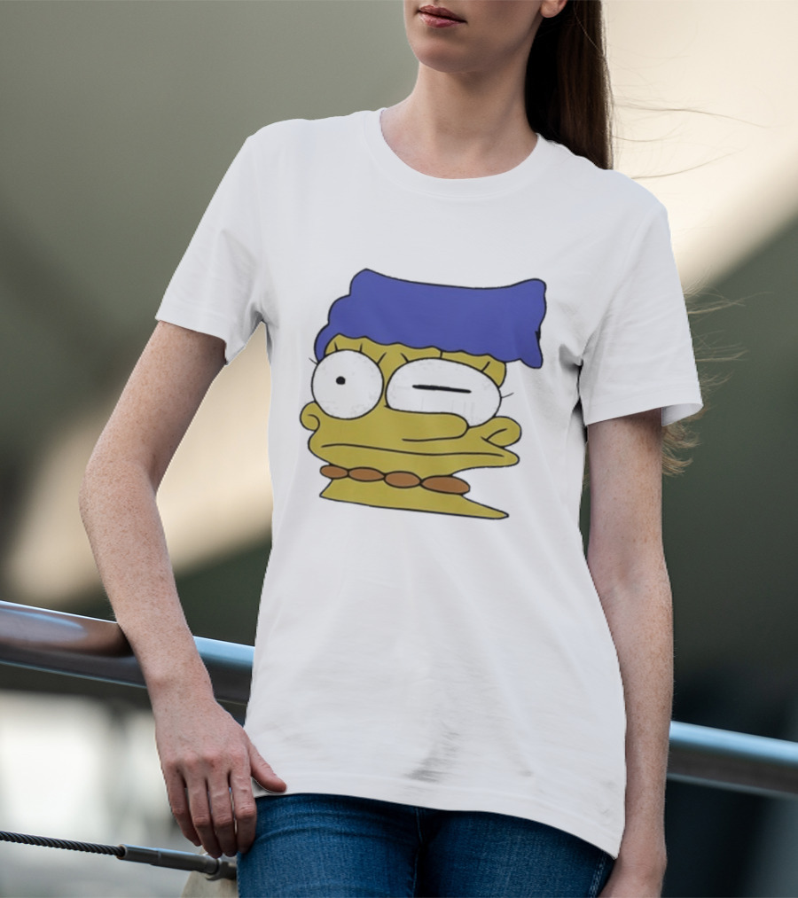 Smeared Marge Simpson Meme Face Cartoon T-Shirt