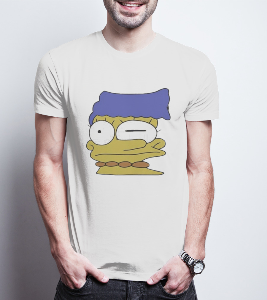 Smeared Marge Simpson Meme Face Cartoon T-Shirt