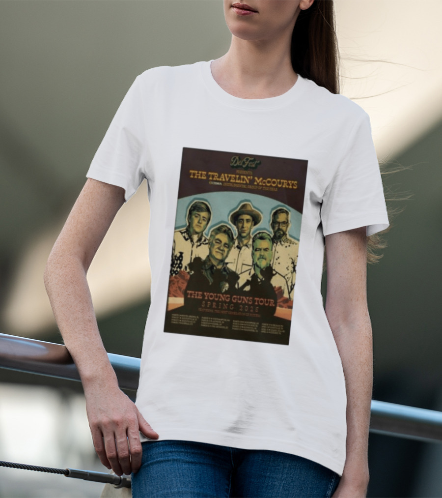 DelFest Presents The Travelin' McCourys IBMA Instrumental Group Of The Year The Young Guns Tour Spring 2026 Featuring The Next Generation Of Pickers T-Shirt