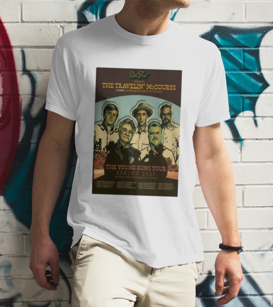 DelFest Presents The Travelin' McCourys IBMA Instrumental Group Of The Year The Young Guns Tour Spring 2026 Featuring The Next Generation Of Pickers T-Shirt
