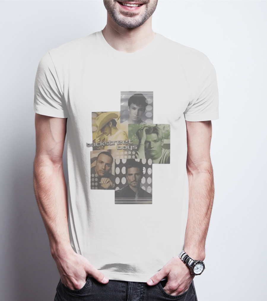 Backstreet Boys 2000 Era Original Justin Bieber Style Collage T-Shirt