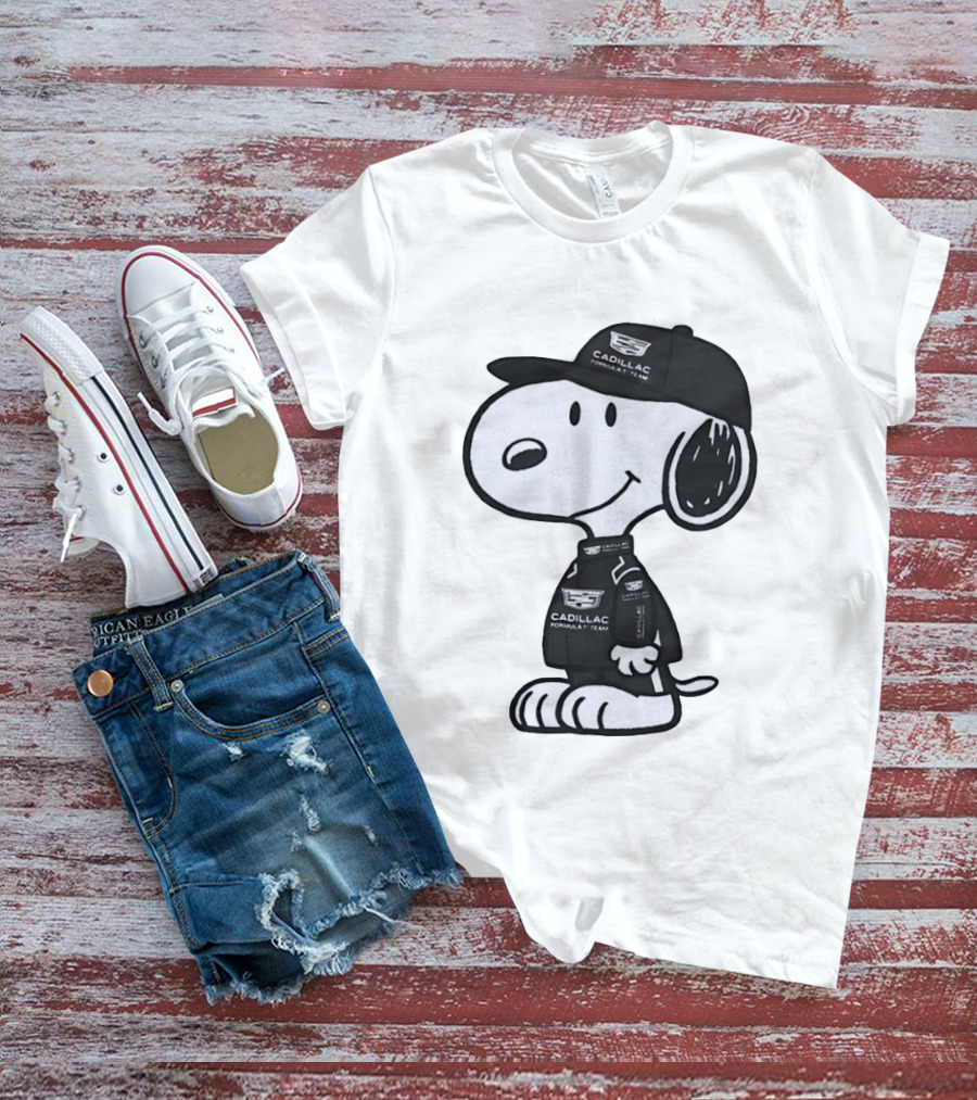 Peanuts Snoopy Cadillac Formula 1 Team Racing Outfit T-Shirt