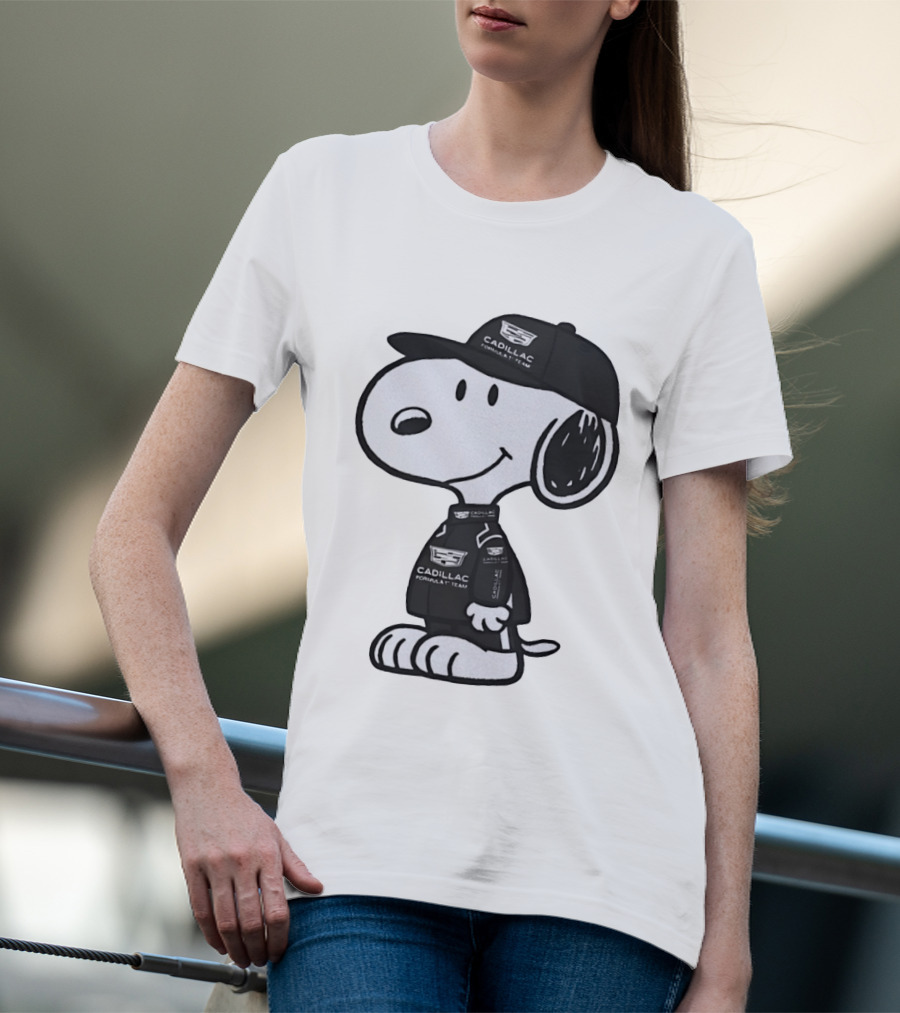 Peanuts Snoopy Cadillac Formula 1 Team Racing Outfit T-Shirt