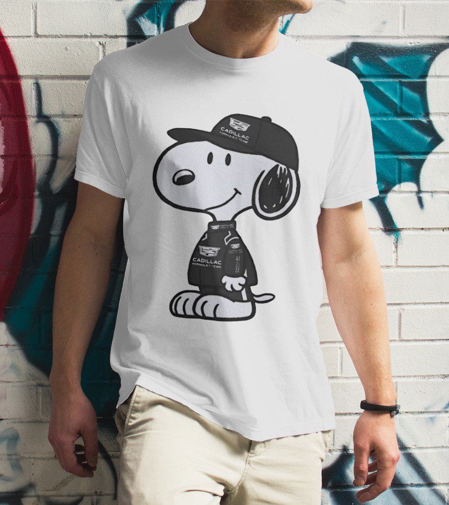 Peanuts Snoopy Cadillac Formula 1 Team Racing Outfit T-Shirt