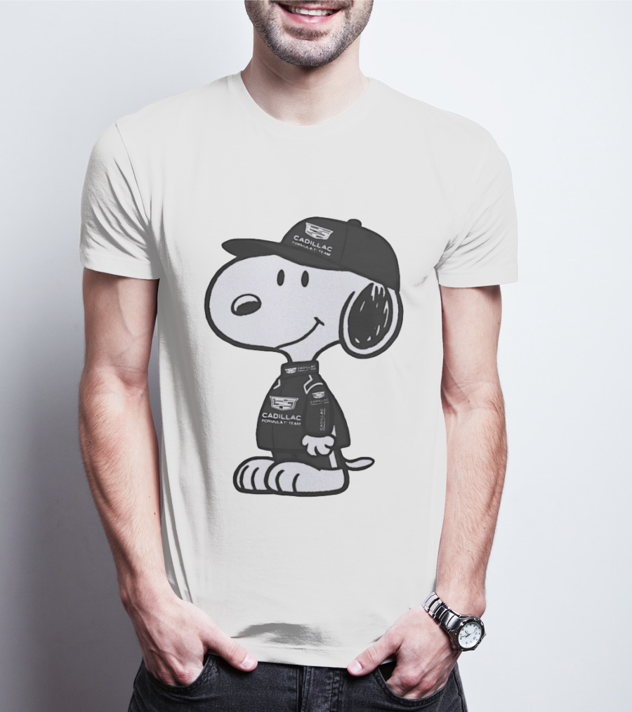 Peanuts Snoopy Cadillac Formula 1 Team Racing Outfit T-Shirt