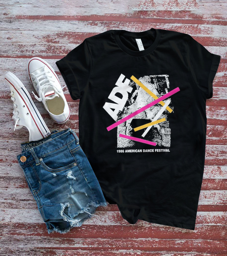 ADF 1986 American Dance Festival Bold Geometric Stripes T-Shirt