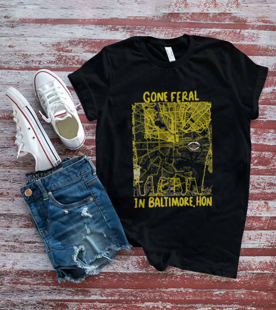 Gone Feral In Baltimore Hon Crab Motif T-Shirt
