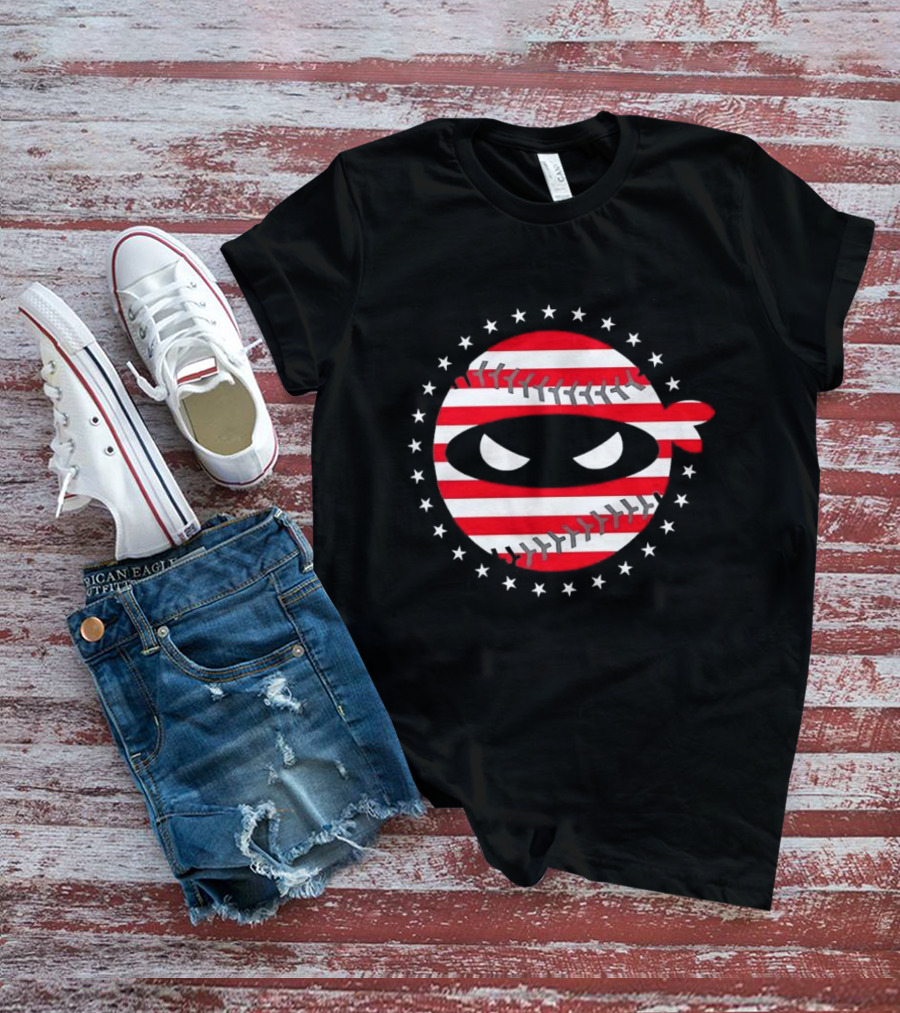 Paul Skenes Pitching Ninja Baseball Stars USA Flag T-Shirt