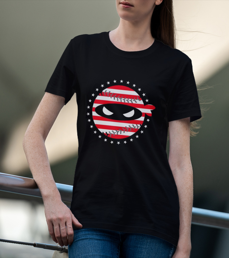 Paul Skenes Pitching Ninja Baseball Stars USA Flag T-Shirt