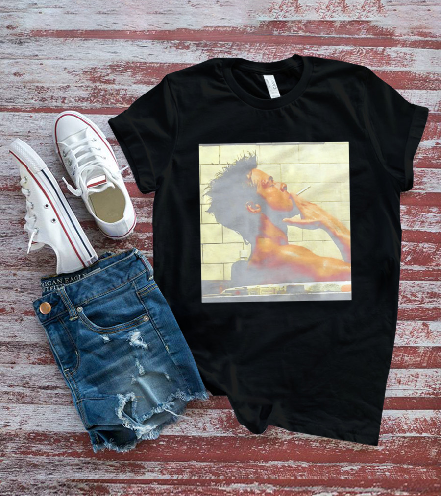 Brad Pitt Fight Club Bathroom Scene Smoking T-Shirt