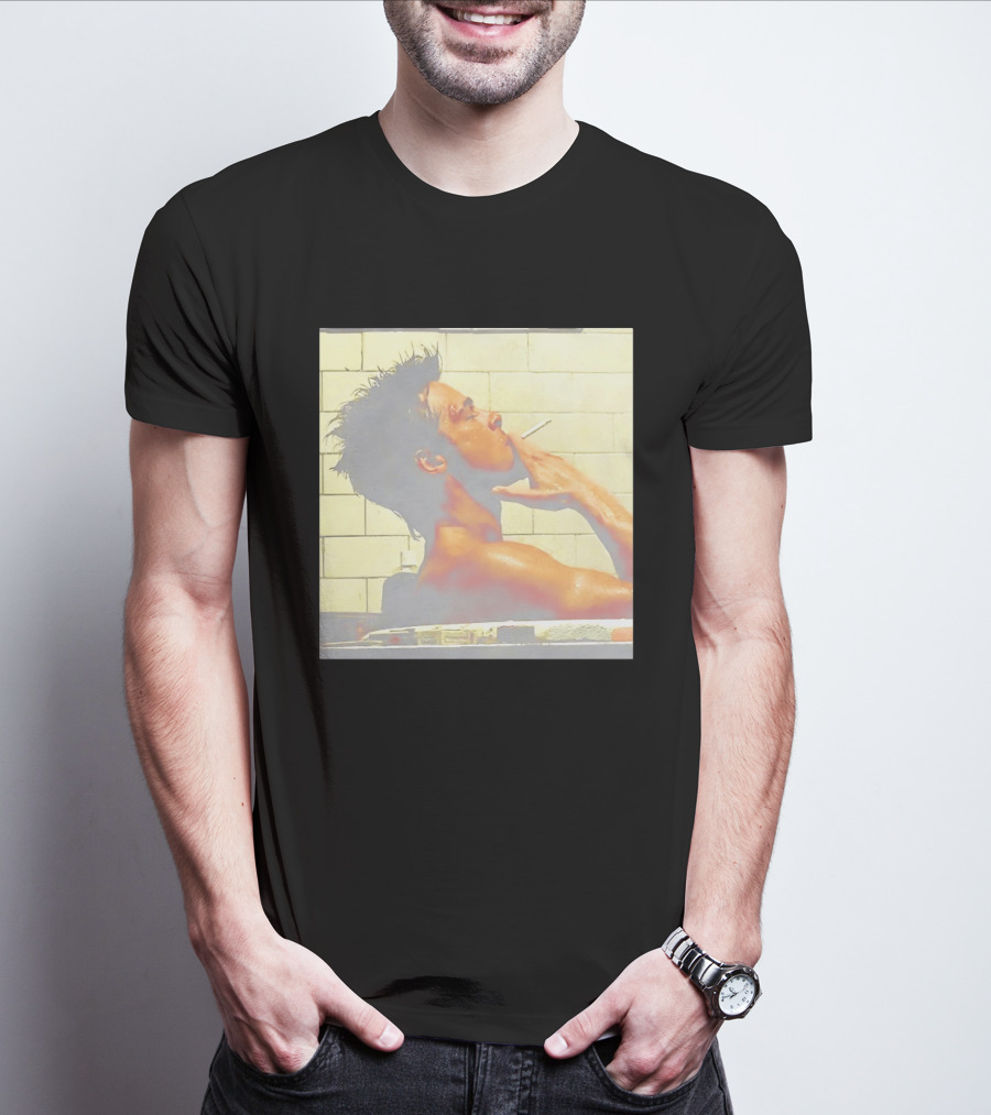 Brad Pitt Fight Club Bathroom Scene Smoking T-Shirt