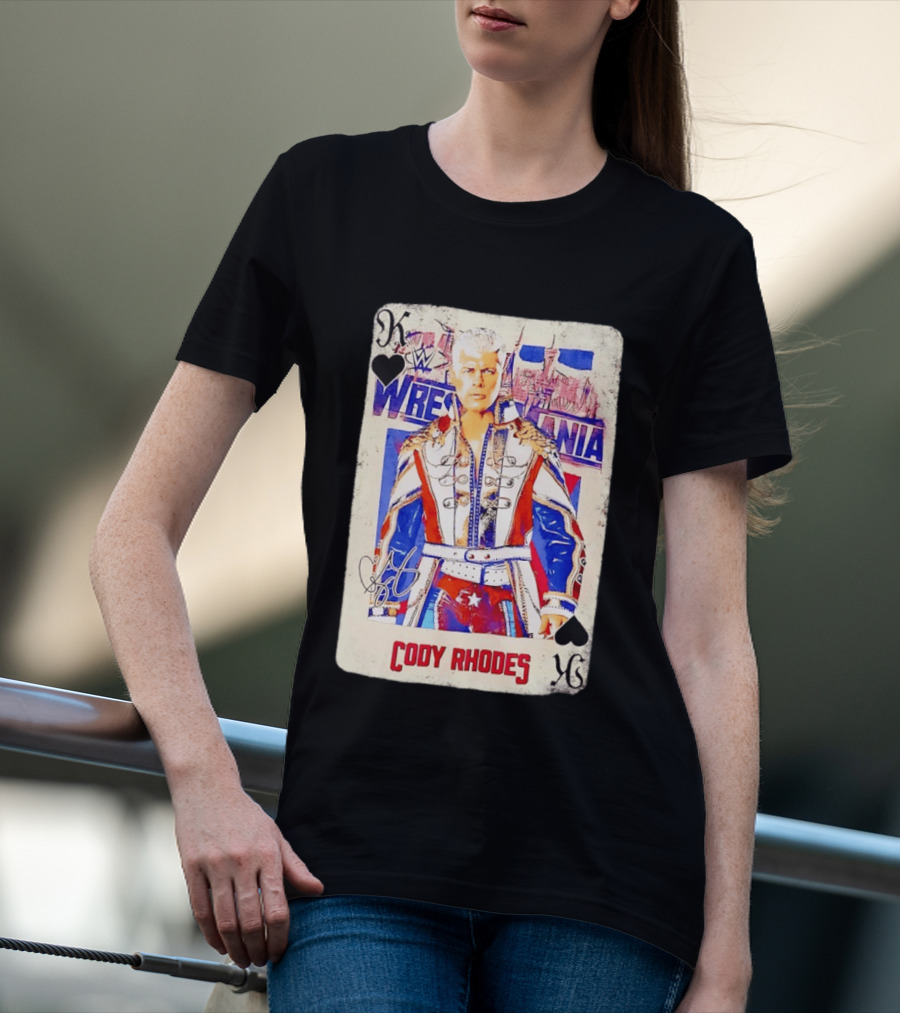 WrestleMania Cody Rhodes The American Nightmare WWE Playing Card T-Shirt