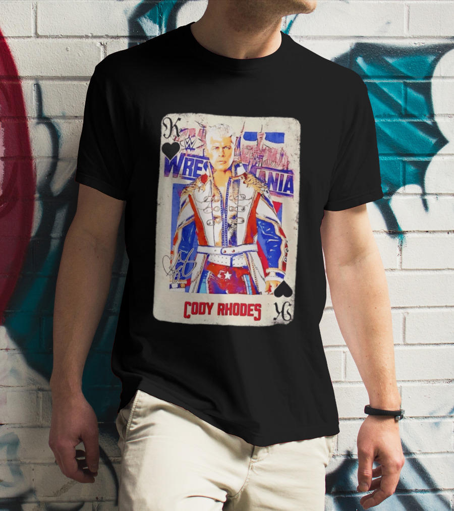 WrestleMania Cody Rhodes The American Nightmare WWE Playing Card T-Shirt