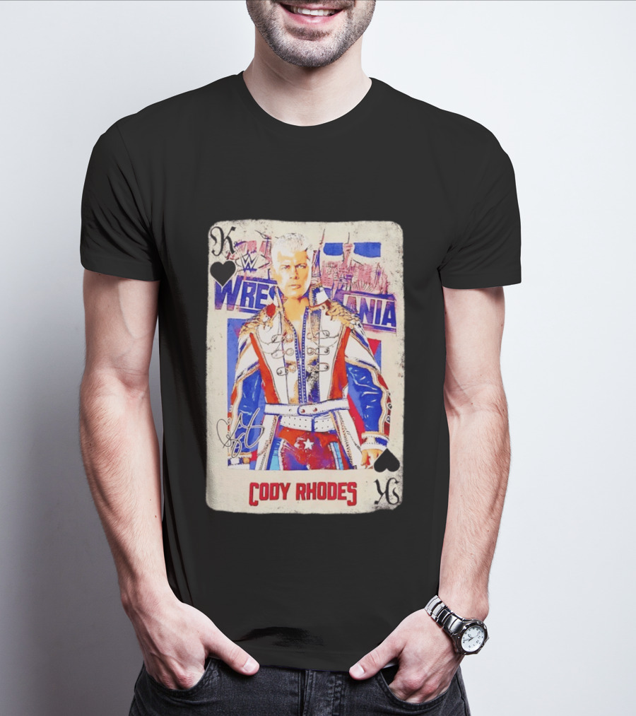 WrestleMania Cody Rhodes The American Nightmare WWE Playing Card T-Shirt