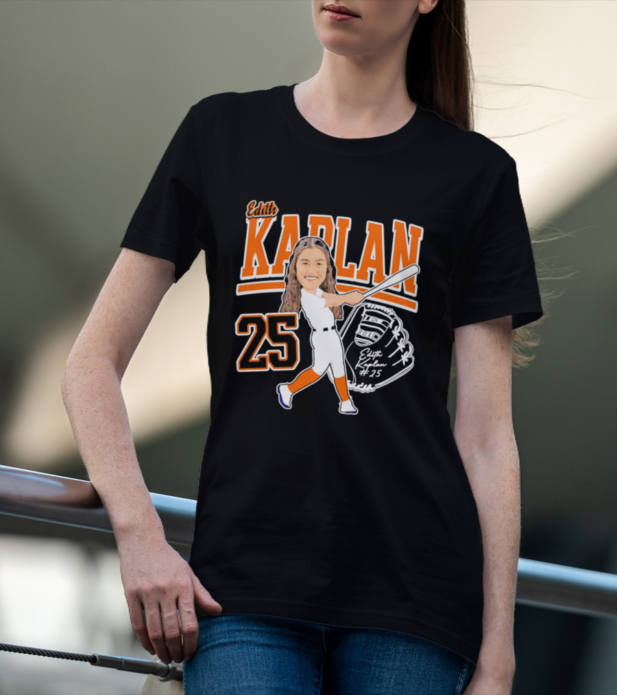 Edith Kaplan Virginia 25 Softball Caricature #25 T-Shirt