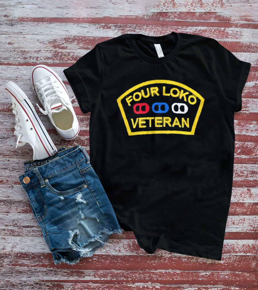 Four Loko Veteran Red Blue White T-Shirt