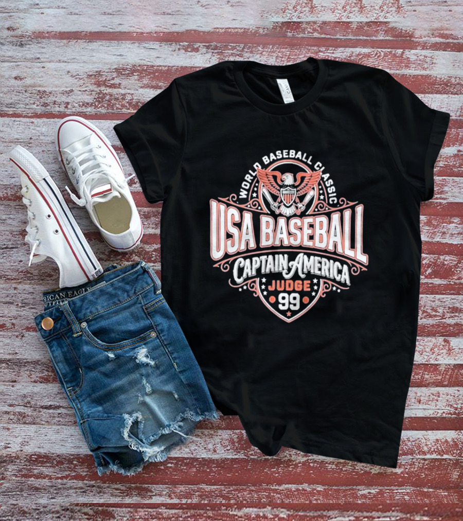 World Baseball Classic USA Baseball Captain America Judge 99 T-Shirt