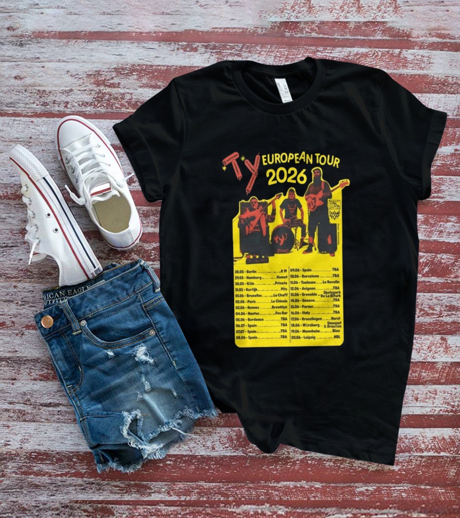 TY European Tour 2026 Band Tour Dates T-Shirt