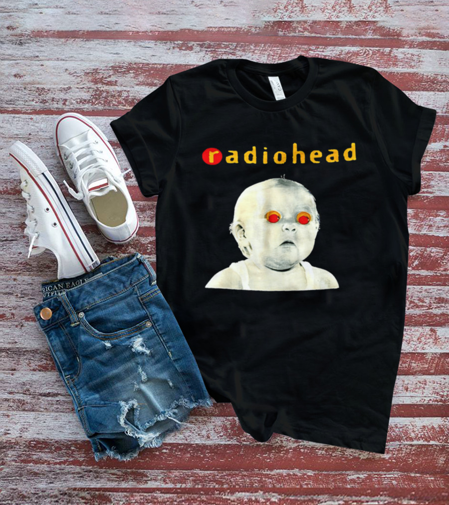 Radiohead Red Eyes Baby Face With Creepy Expression T-Shirt
