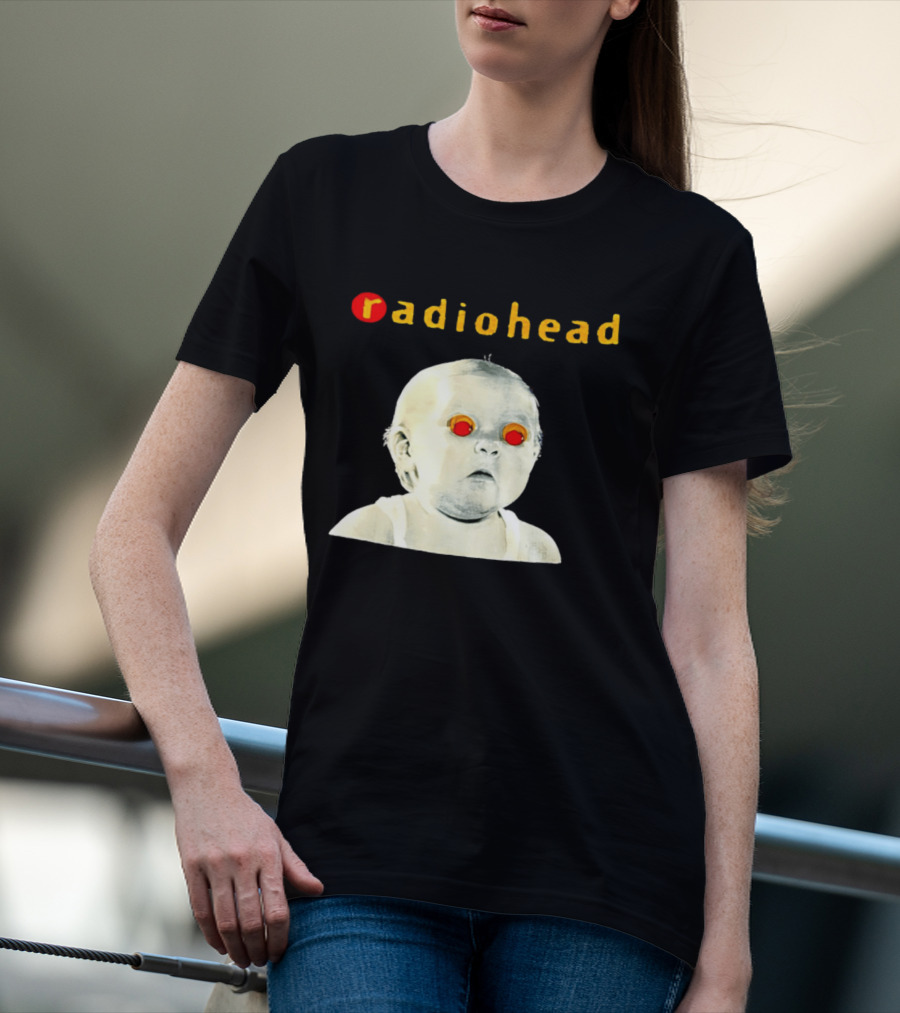 Radiohead Red Eyes Baby Face With Creepy Expression T-Shirt