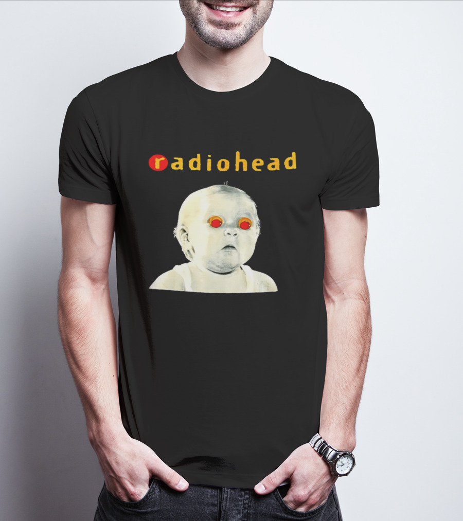 Radiohead Red Eyes Baby Face With Creepy Expression T-Shirt