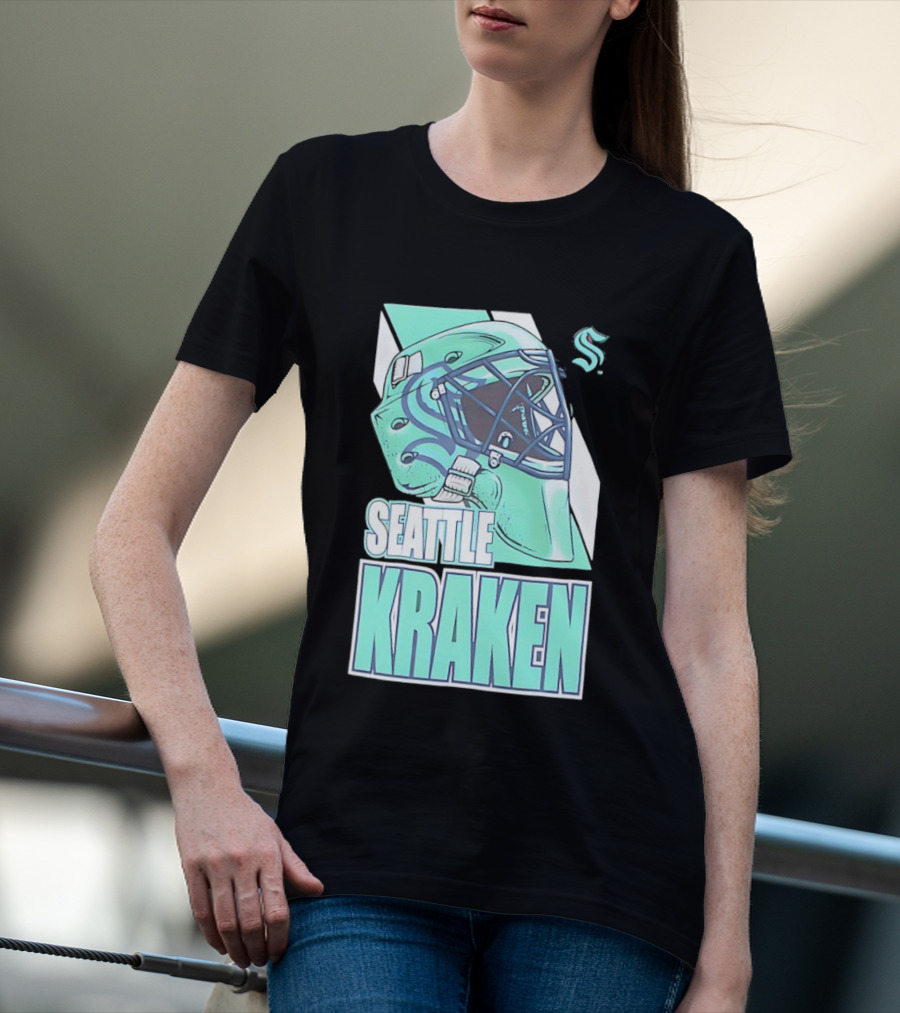 Seattle Kraken NHL Helmet Bucket Head Team T-Shirt