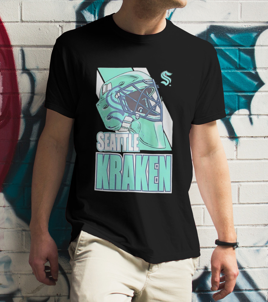 Seattle Kraken NHL Helmet Bucket Head Team T-Shirt