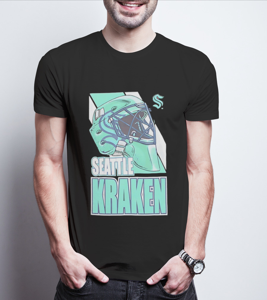 Seattle Kraken NHL Helmet Bucket Head Team T-Shirt