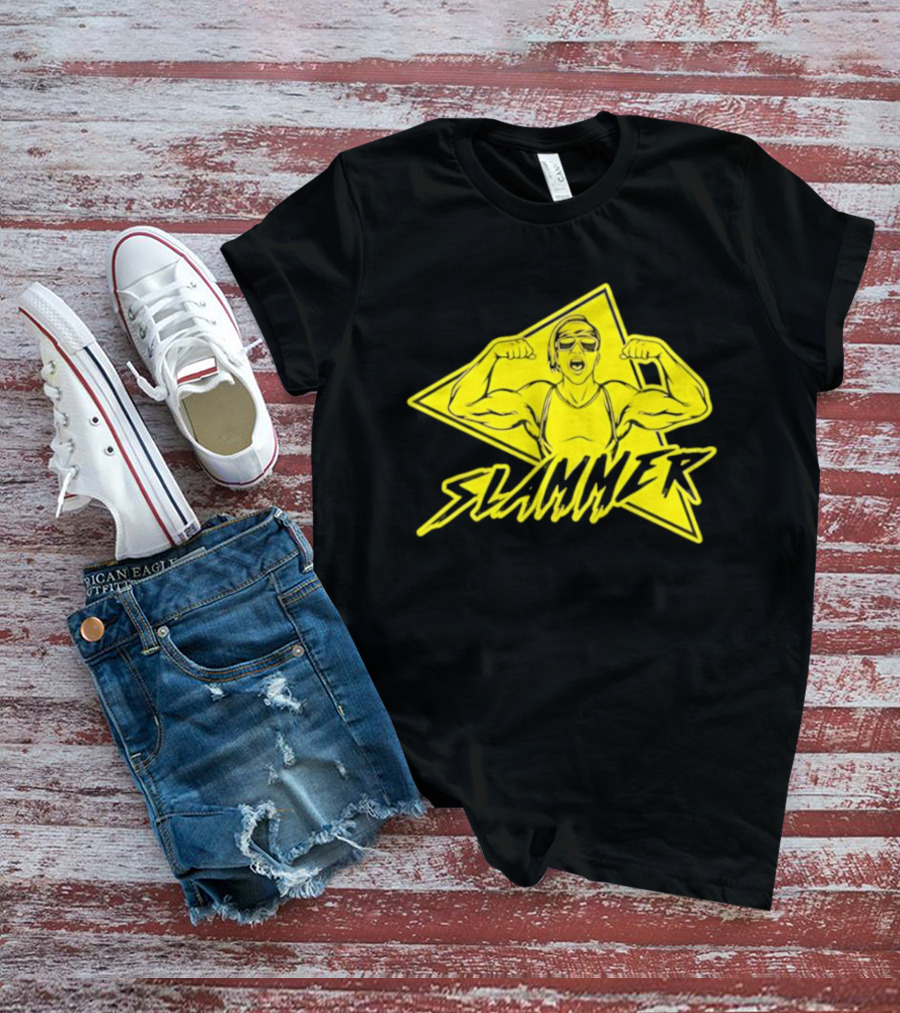 Slammer Muscle Man Headband Sunglasses Flexing Pose T-Shirt